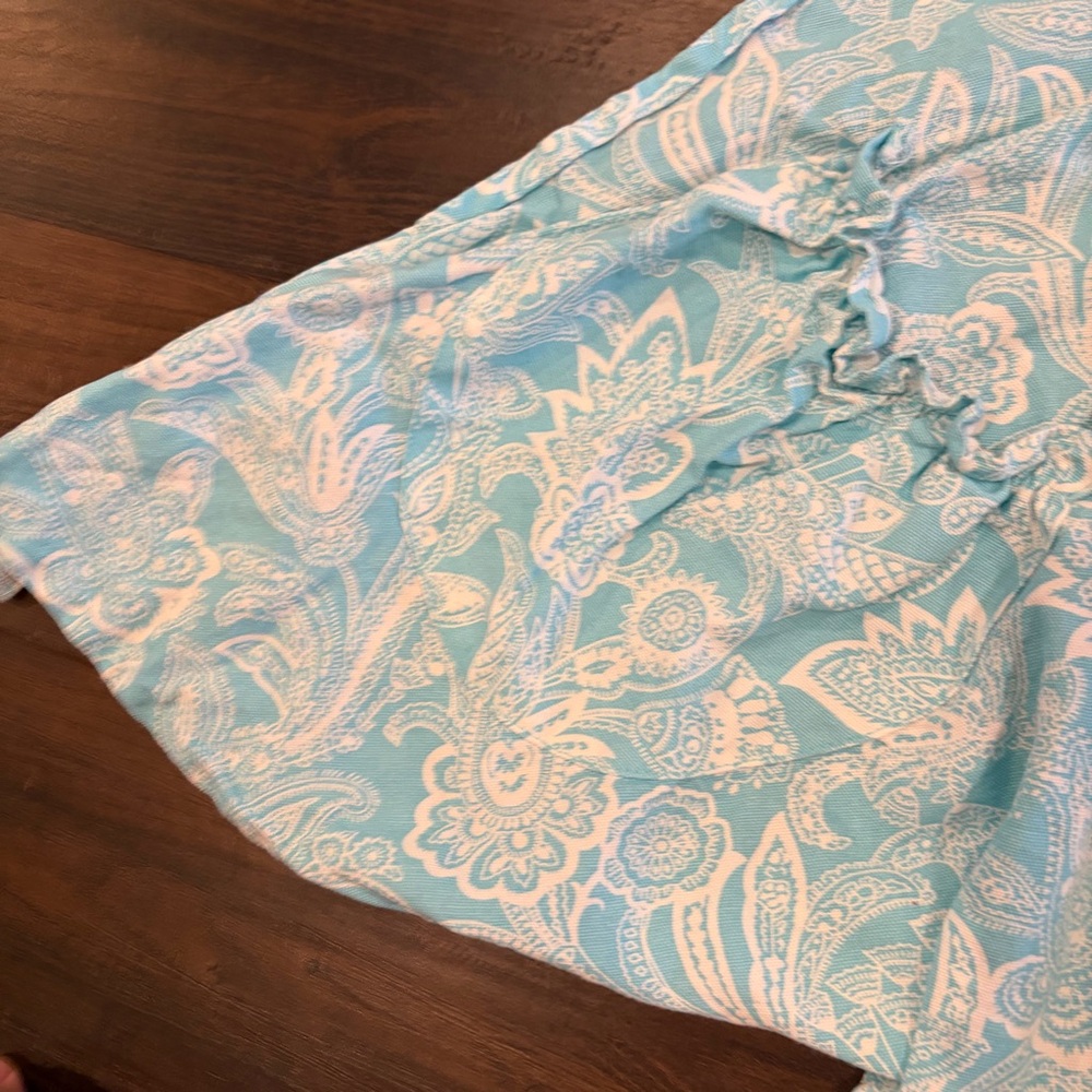 Simply En Vogue Blue Floral Print Kitchen Apron - Picture 4 of 7